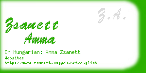 zsanett amma business card